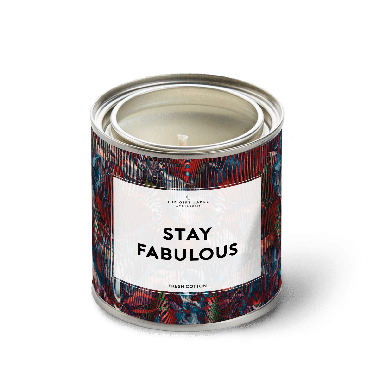 Grote geurkaars in blik - Stay fabulous - Fresh cotton