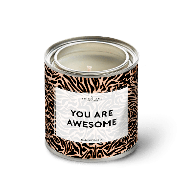 Grote geurkaars in blik - You are awesome - Jasmine vanilla