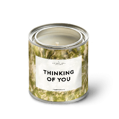 Grote geurkaars in blik - Thinking of you - Fresh cotton