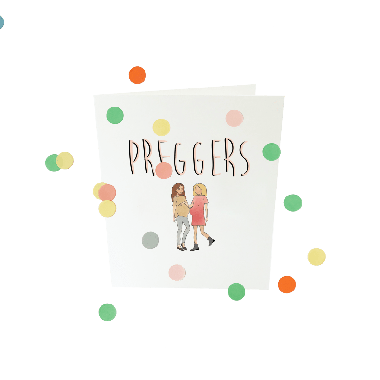 Baby confettikaart - Preggers